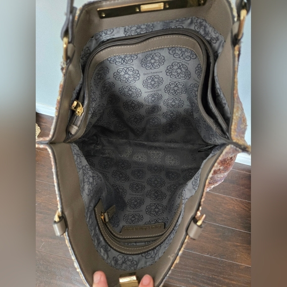 Enzo Angiolini Sequin Metallic Tote Bag Textured Gold Bronze Silver Pattern - Picture 12 of 13